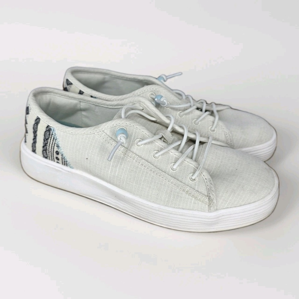 Hey Dude Women 7 Cody Crafted Mix Baja Cream Slip On Aztec Sneakers Canvas